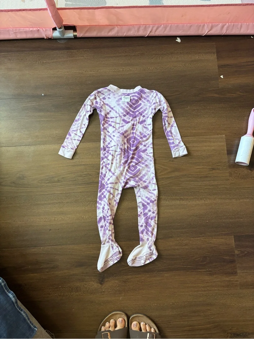 Burt's Bees Baby Purple Tie-Dye Footed One-Piece Pajamas